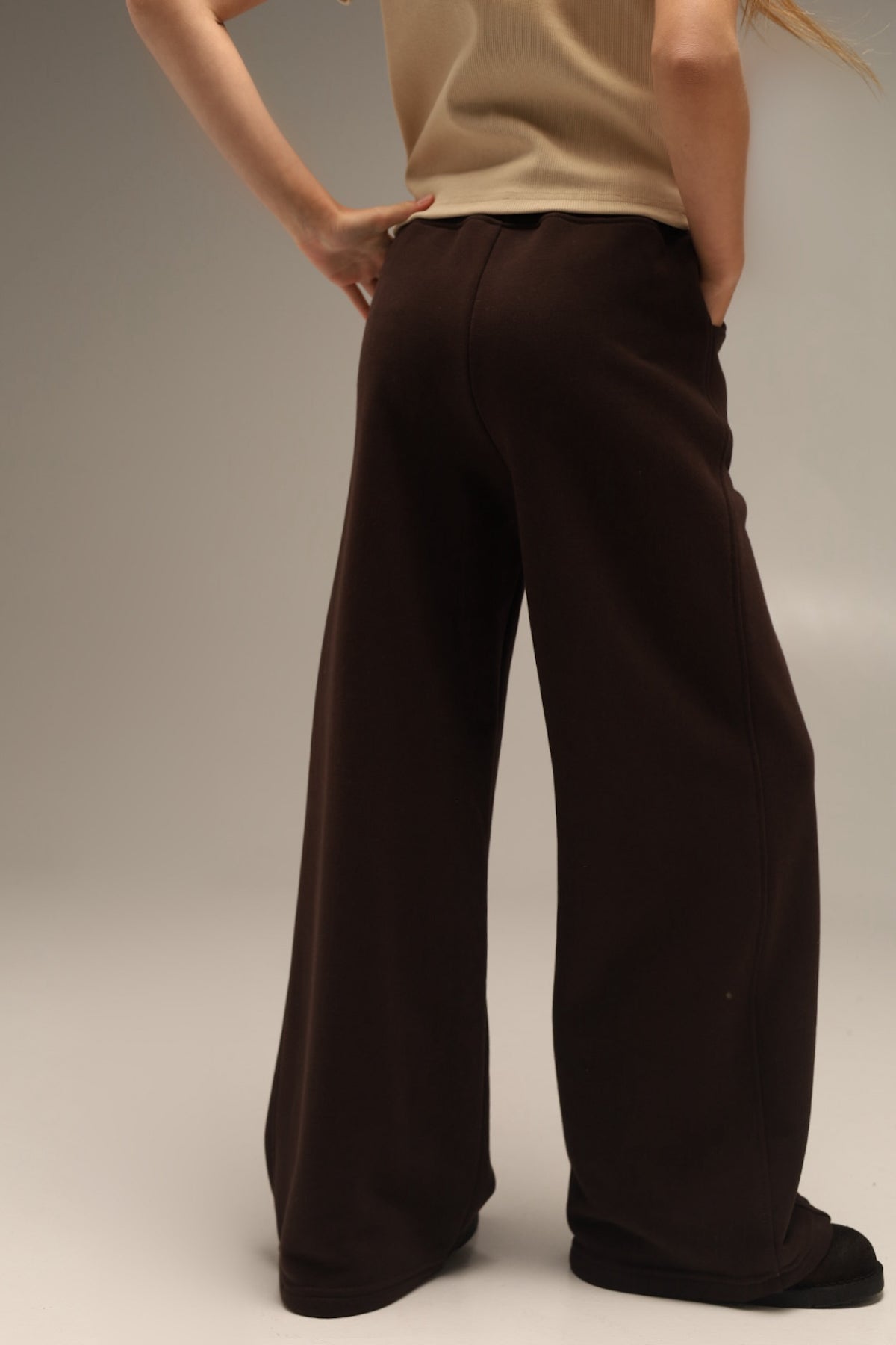 SPODNIE PALAZZO | DARK CHOCOLATE