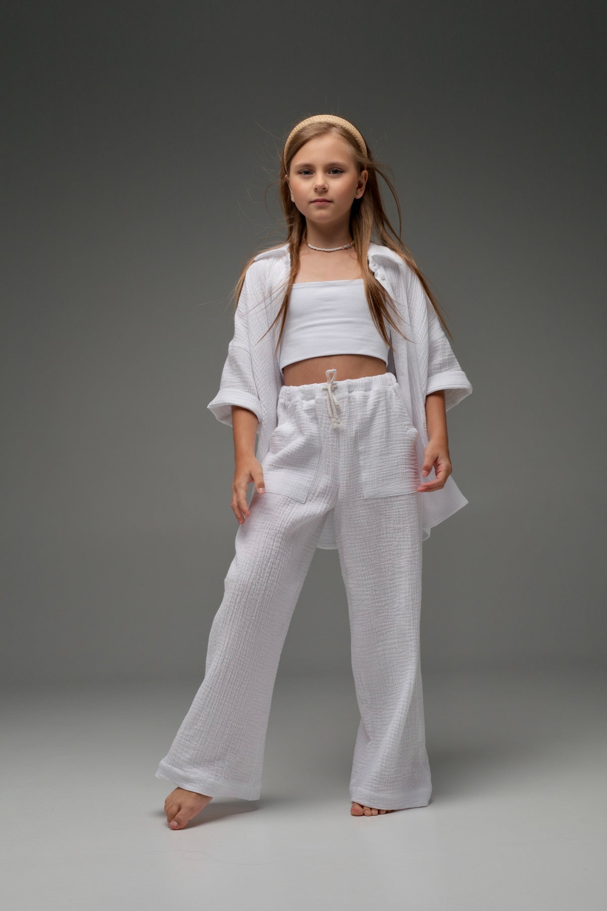 Biała koszula MICHI (z muślinu)