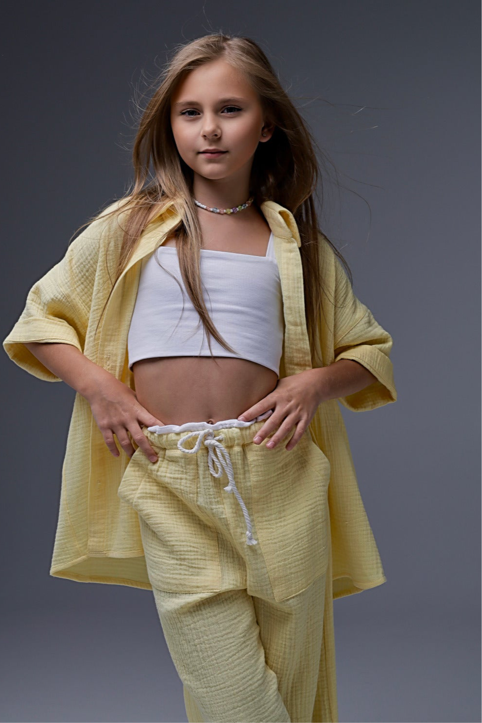 Koszula MICHI bananowy krem (z muślinu)