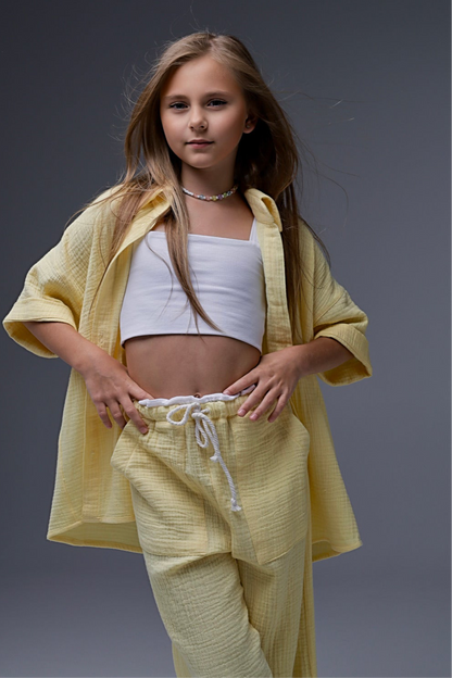 Koszula MICHI bananowy krem (z muślinu)