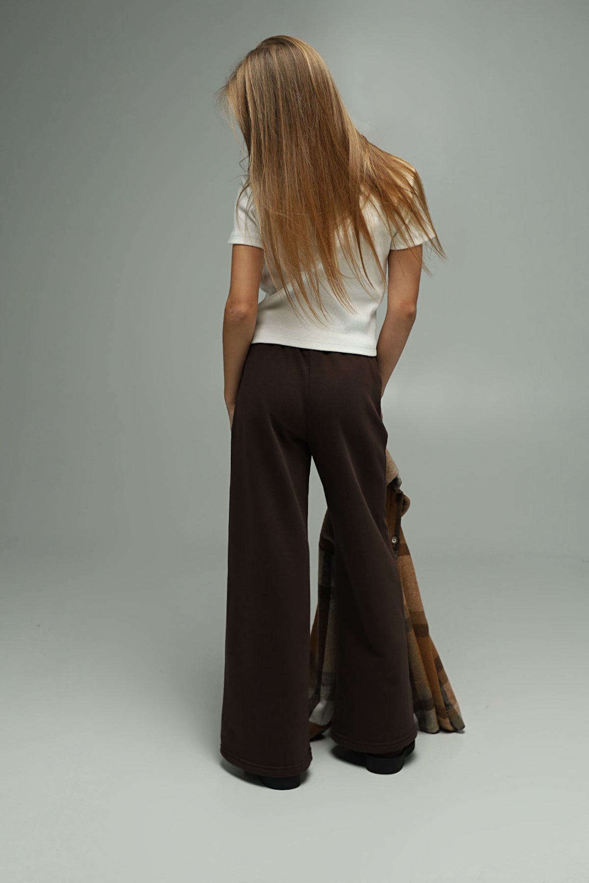 Spodnie dresowe Palazzo 2w1 – CHOCOLATE