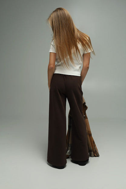 Spodnie dresowe Palazzo 2w1 – CHOCOLATE