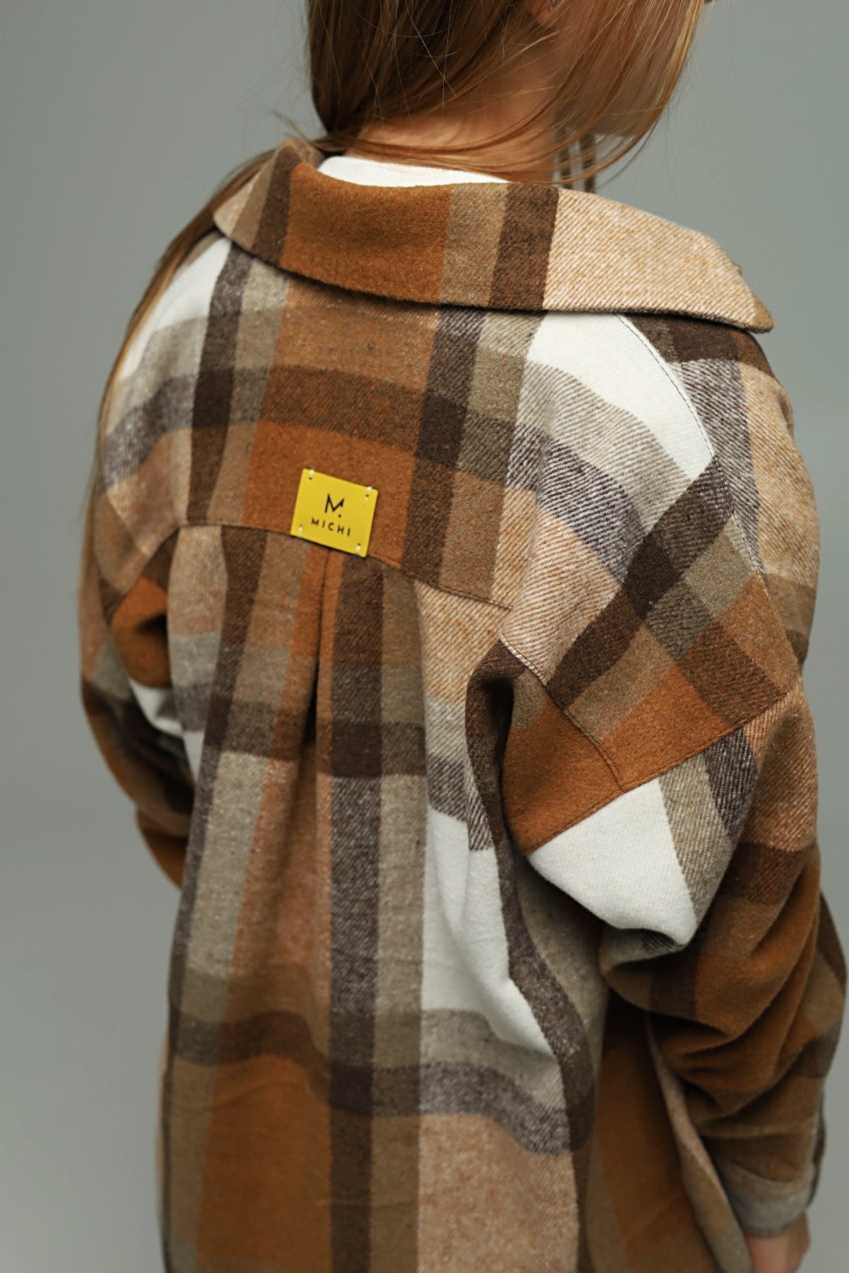 Koszula flanelowa oversize BASIC – CARAMEL CHECK
