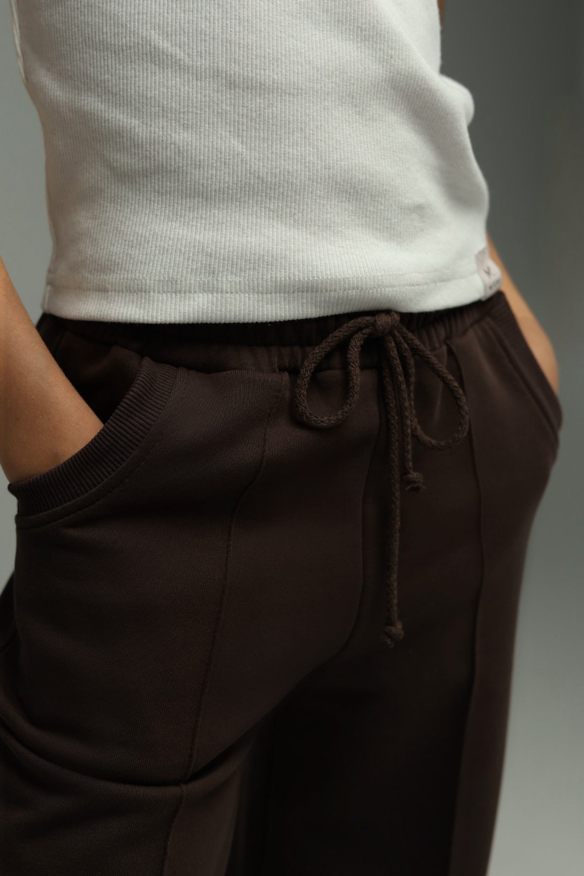 Spodnie dresowe Palazzo 2w1 – CHOCOLATE