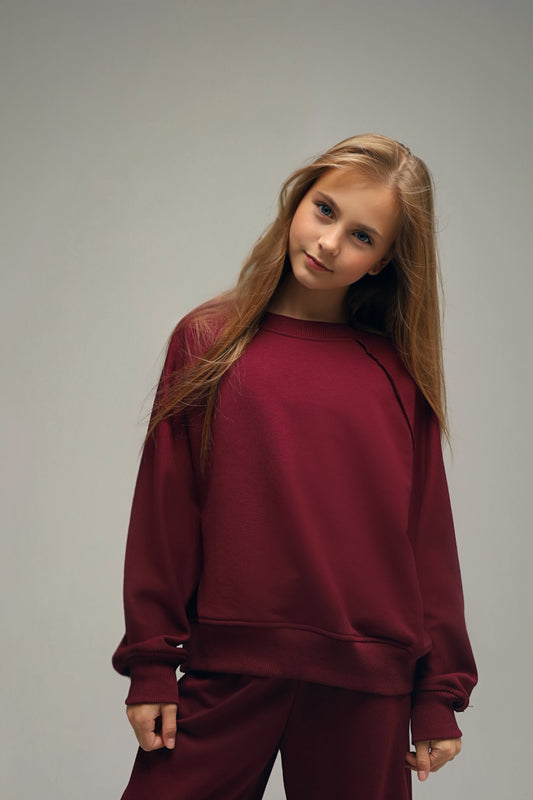 Bluza OVERSIZE BORDO | EASY MODE