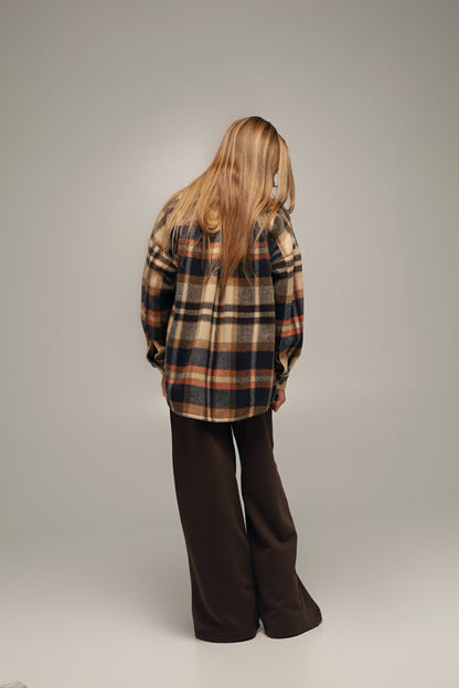 Koszula flanelowa oversize BASIC – GRANAT