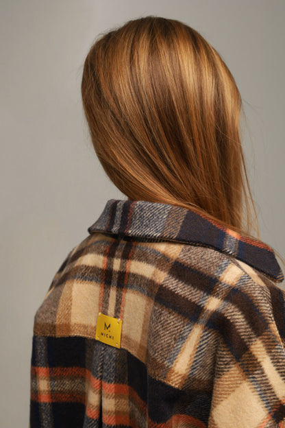 Koszula flanelowa oversize BASIC – GRANAT