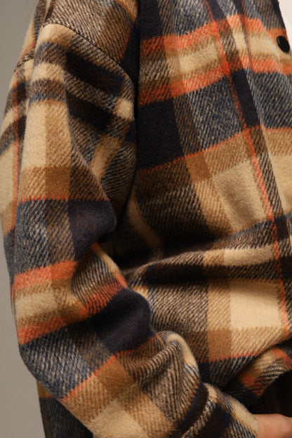 Koszula flanelowa oversize BASIC – GRANAT