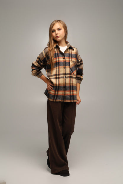 Koszula flanelowa oversize BASIC – GRANAT
