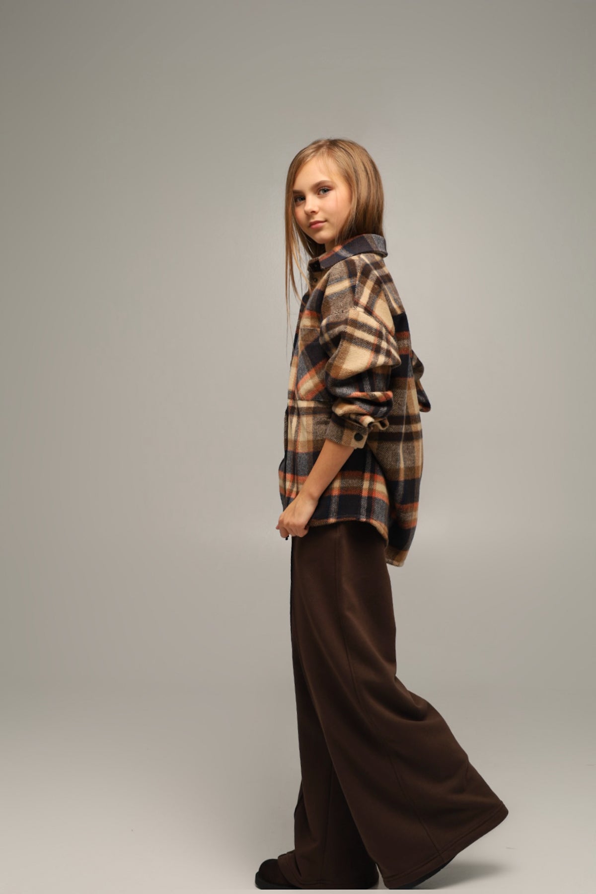 Koszula flanelowa oversize BASIC – GRANAT
