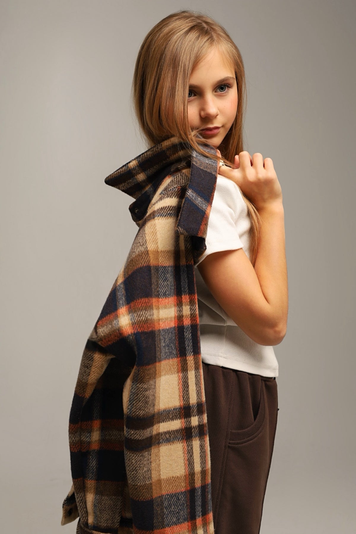 Koszula flanelowa oversize BASIC – GRANAT