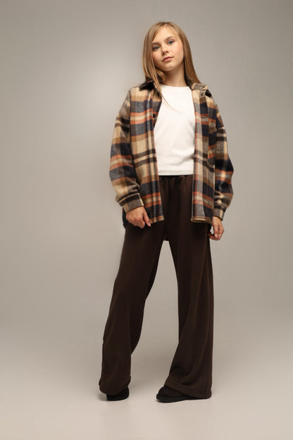 Koszula flanelowa oversize BASIC – GRANAT