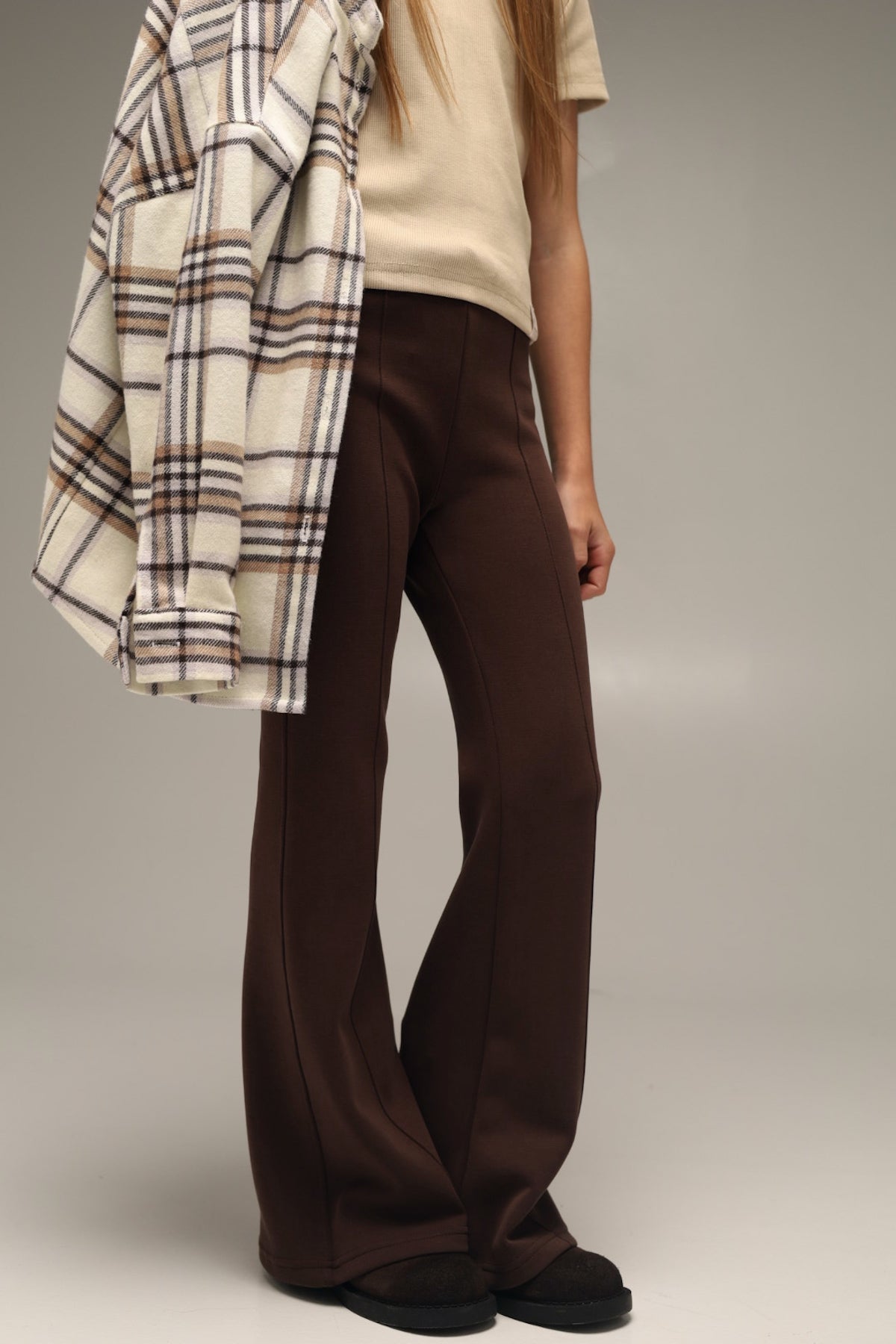 SPODNIE FLARE | DARK CHOCOLATE