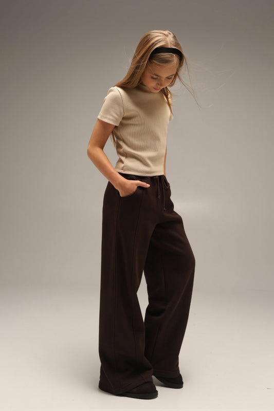 SPODNIE PALAZZO | DARK CHOCOLATE