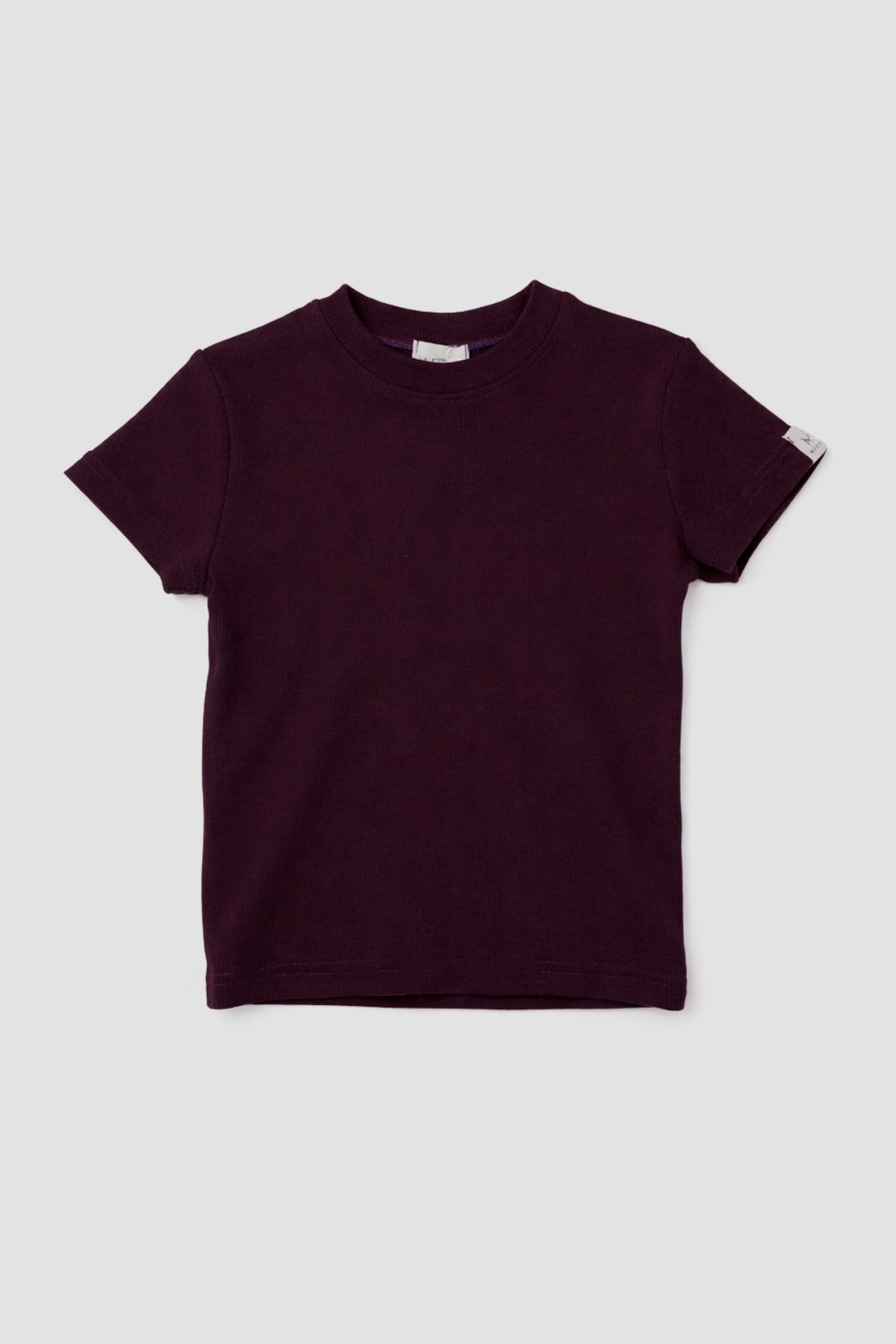 T-shirt z dzianiny prążkowanej PLUM (ciemna wiśnia)