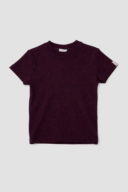 T-shirt z dzianiny prążkowanej PLUM (ciemna wiśnia)