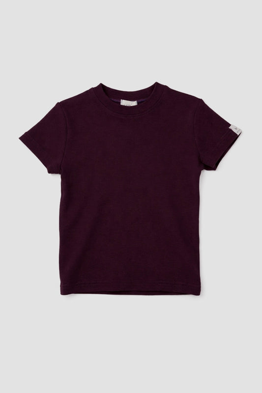 T-shirt z dzianiny prążkowanej PLUM (ciemna wiśnia)