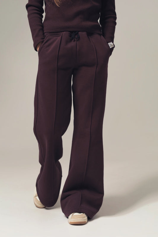 Rozszerzane spodnie MICHI (ciemna śliwka)