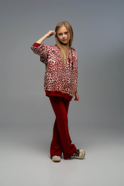 Hoodie LEO (ciemna wiśnia)