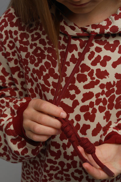 Hoodie LEO (ciemna wiśnia)