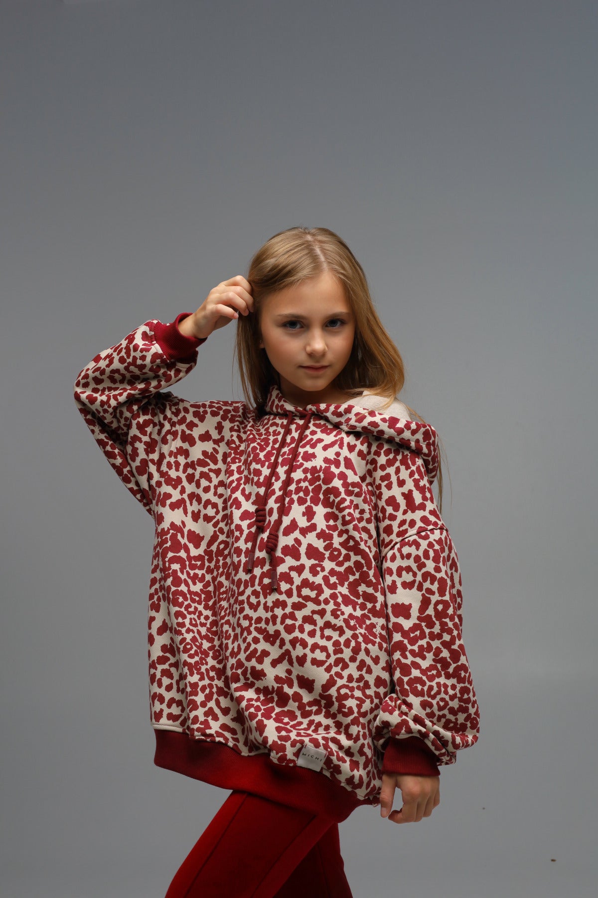 Hoodie LEO (ciemna wiśnia)