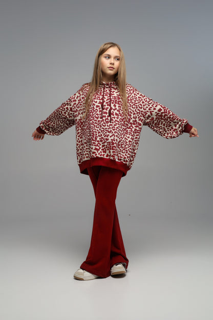 Hoodie LEO (ciemna wiśnia)