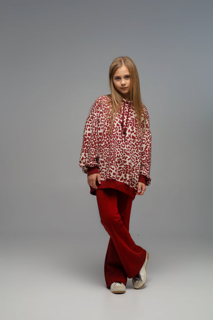 Hoodie LEO (ciemna wiśnia)