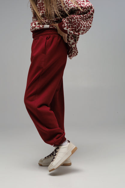 Joggersy MICHI (ciemna wiśnia)