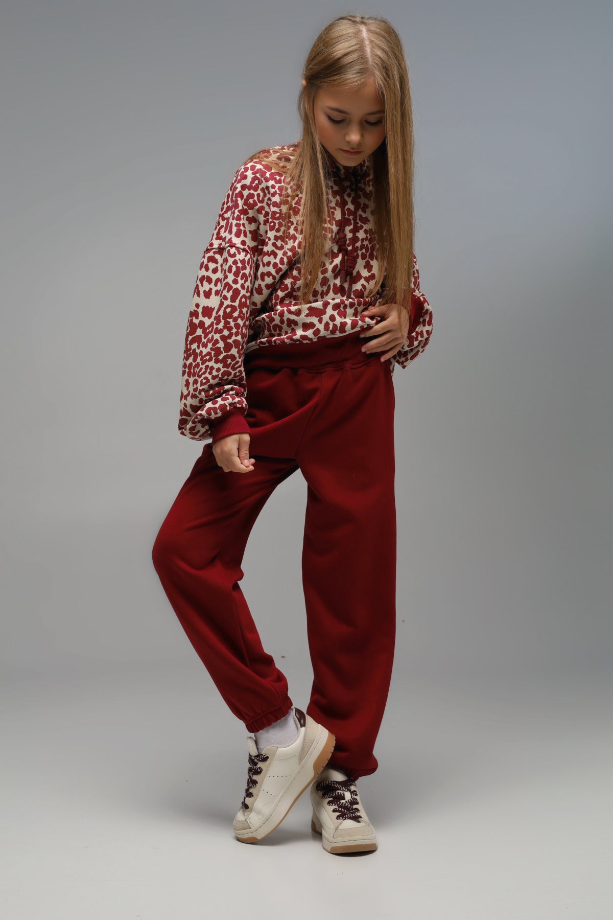 Joggersy MICHI (ciemna wiśnia)