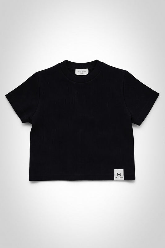 T-shirt CORE z dzianiny prążkowanej