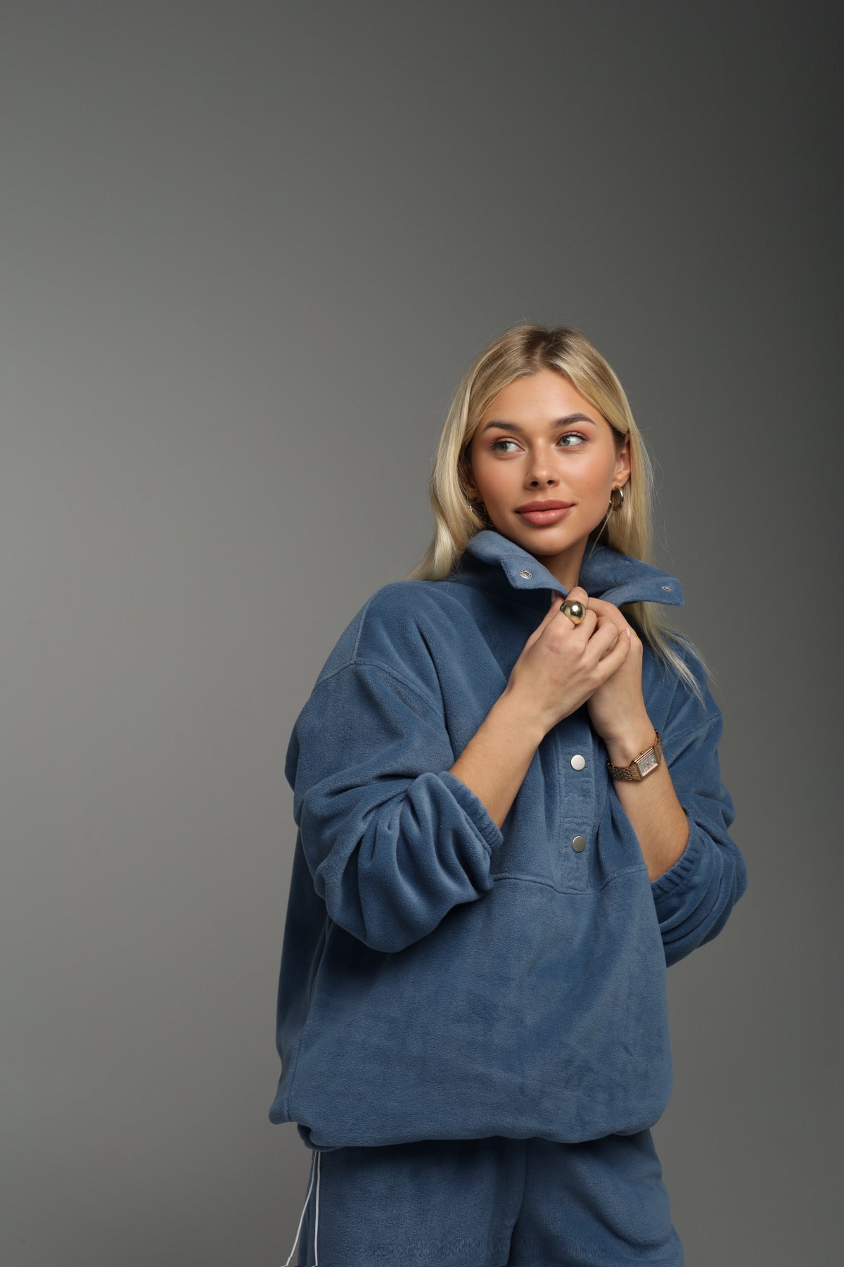 Bluza polarowa NUBI (denim blue)