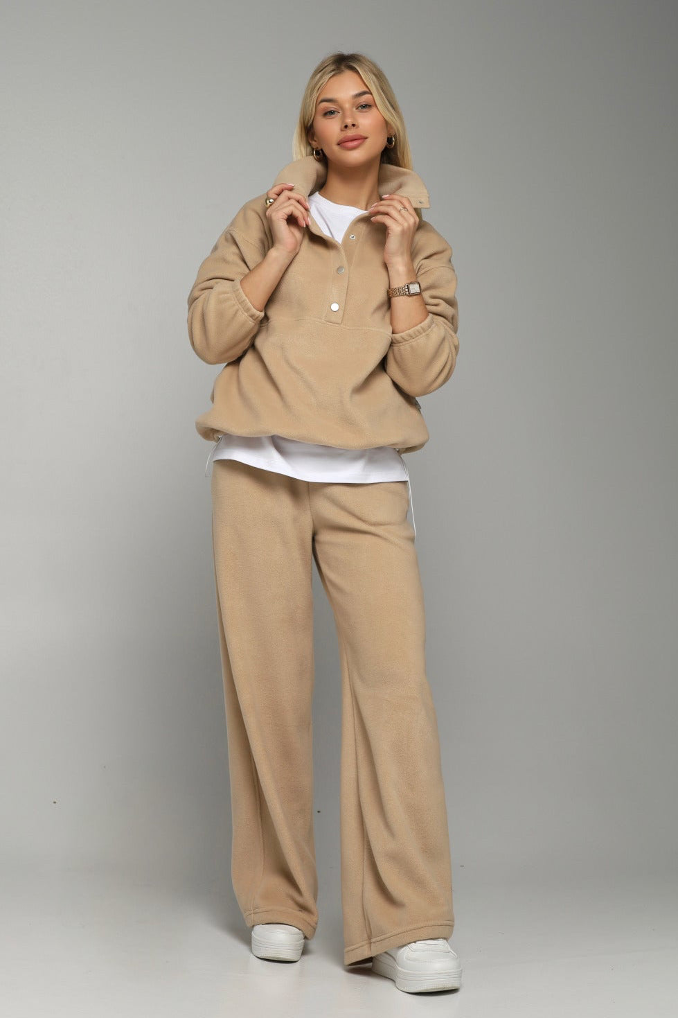 Spodnie polarowe 2w1 NUBI (latte beige)