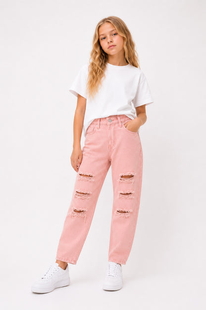 Jeans Banana Fit (pudrowy róż)