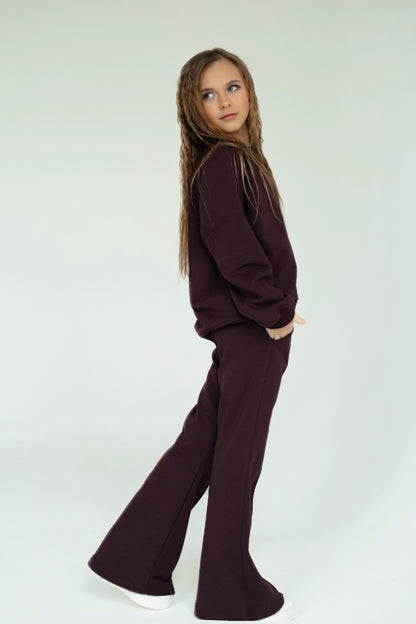 Rozszerzane spodnie MICHI (ciemna śliwka)