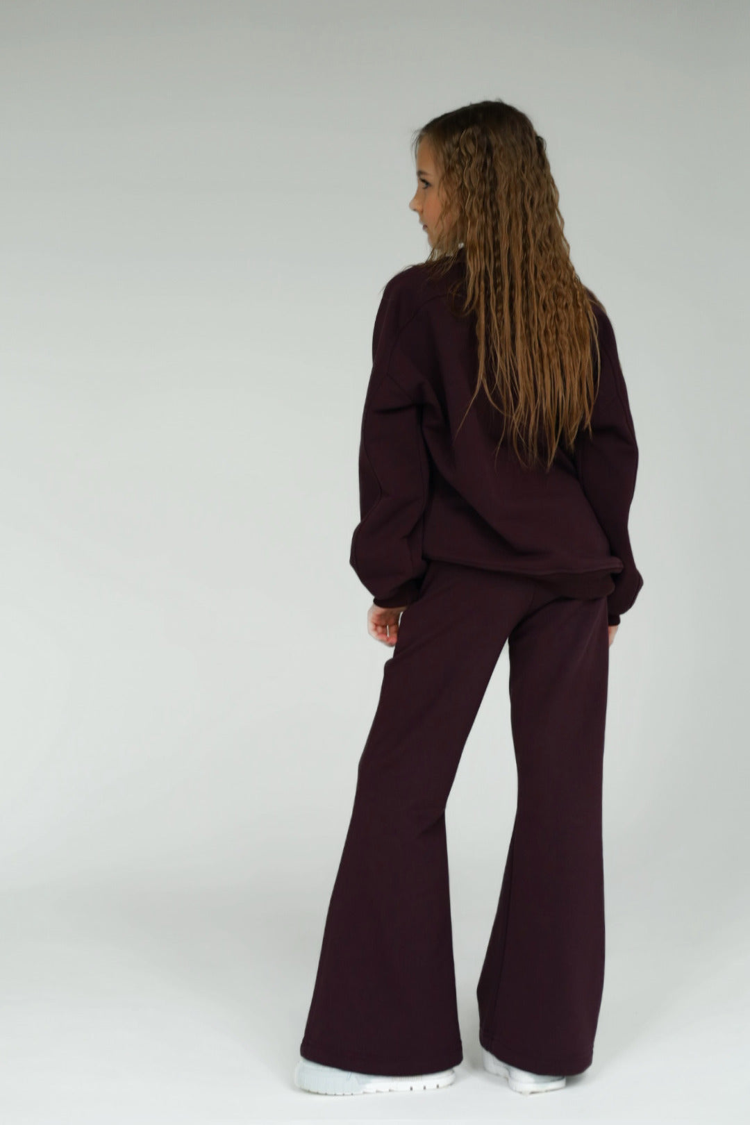 Rozszerzane spodnie MICHI (ciemna śliwka)