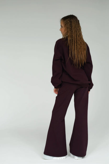 Rozszerzane spodnie MICHI (ciemna śliwka)