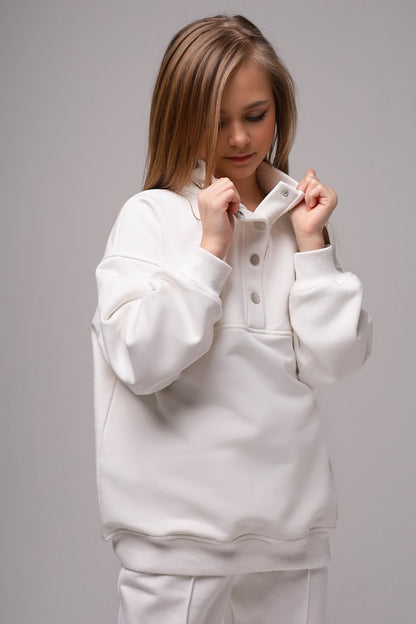 Bluza polo White Line  (oversize, wydłużony fason)