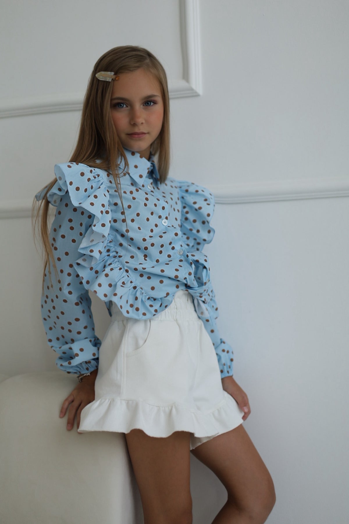 Koszula BLUE CARAMEL z falbanami