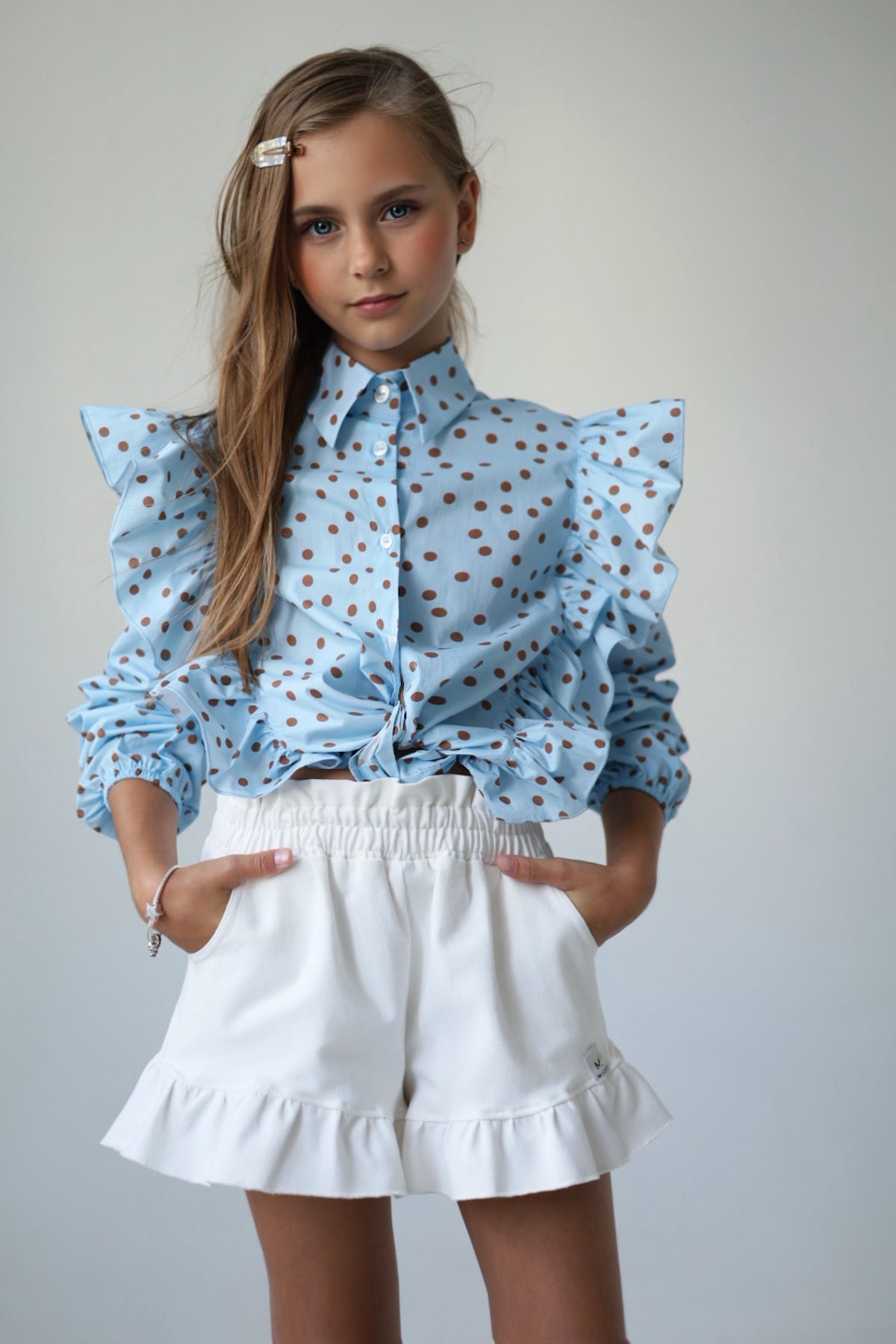 Koszula BLUE CARAMEL z falbanami