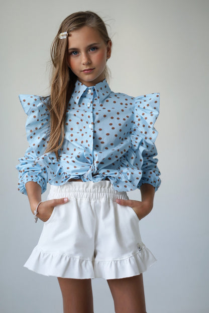 Koszula BLUE CARAMEL z falbanami