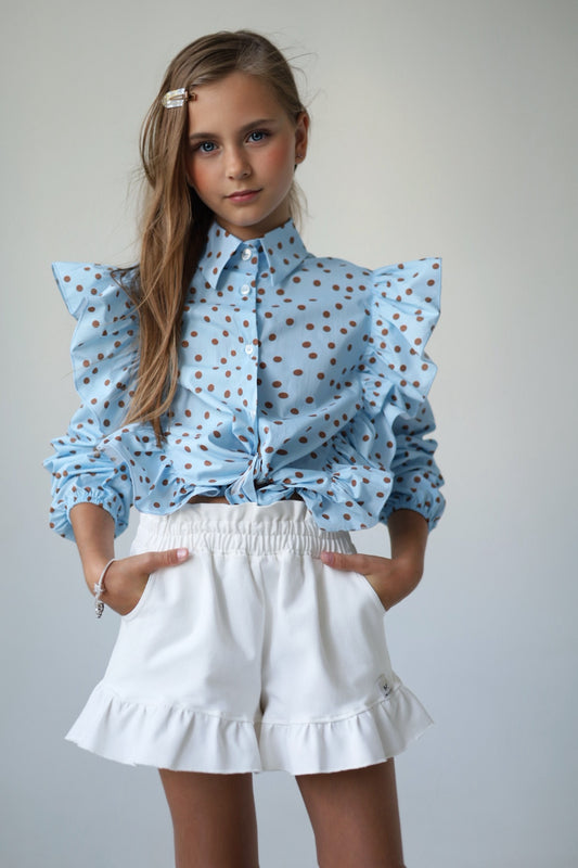 Koszula BLUE CARAMEL z falbanami