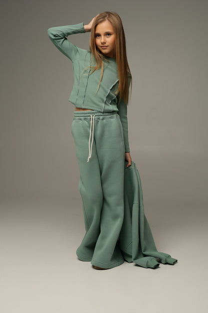 Rozszerzane spodnie NORI (Laurel Green)