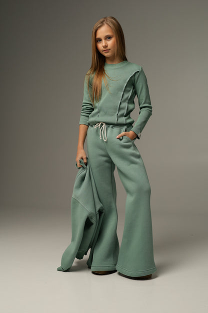 Longsleeve z dzianiny prążkowanej