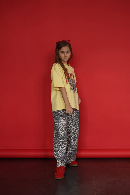 T-shirt SAVANNA (oversize kolor bananowy)