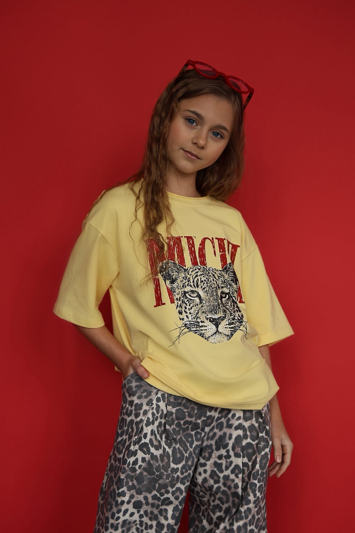 T-shirt SAVANNA (oversize kolor bananowy)