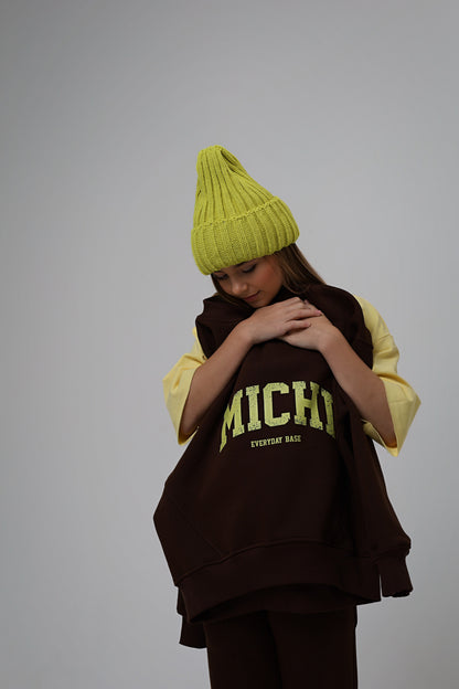 Bluza MICHI czekolada (ocieplana) miś od spodu