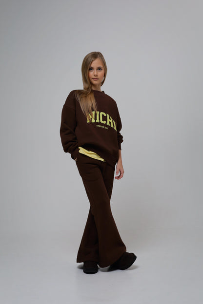 Bluza MICHI czekolada (ocieplana) miś od spodu