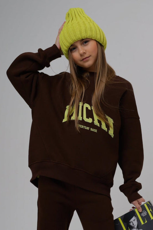 Bluza MICHI czekolada (ocieplana) miś od spodu