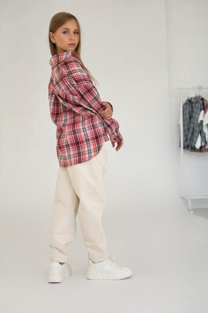 Koszula PLAID berry (oversize)
