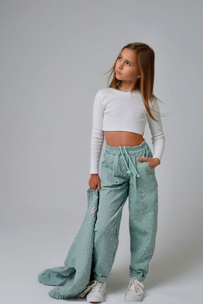 Spodnie (typu banany w kolorze miętowym)